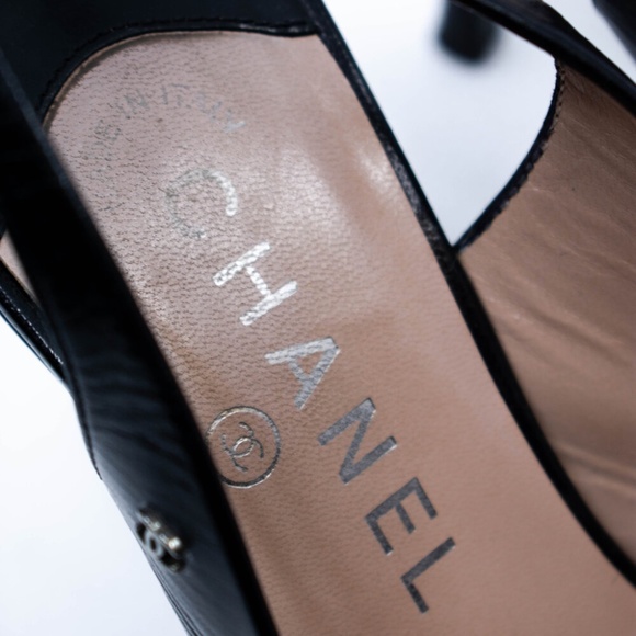 Chanel Leather Sling Back Pumps - Picture 7 of 9